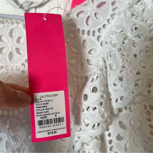 Lilly Pulitzer Primm Dress Size Small In Resort White Preppy Dainty Eyelet - Picture 6 of 13